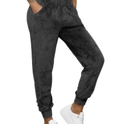 Pantaloni de trening din catifea femei JS/92K527-FEMEI-IMBRACAMINTE/Pantaloni si colanti