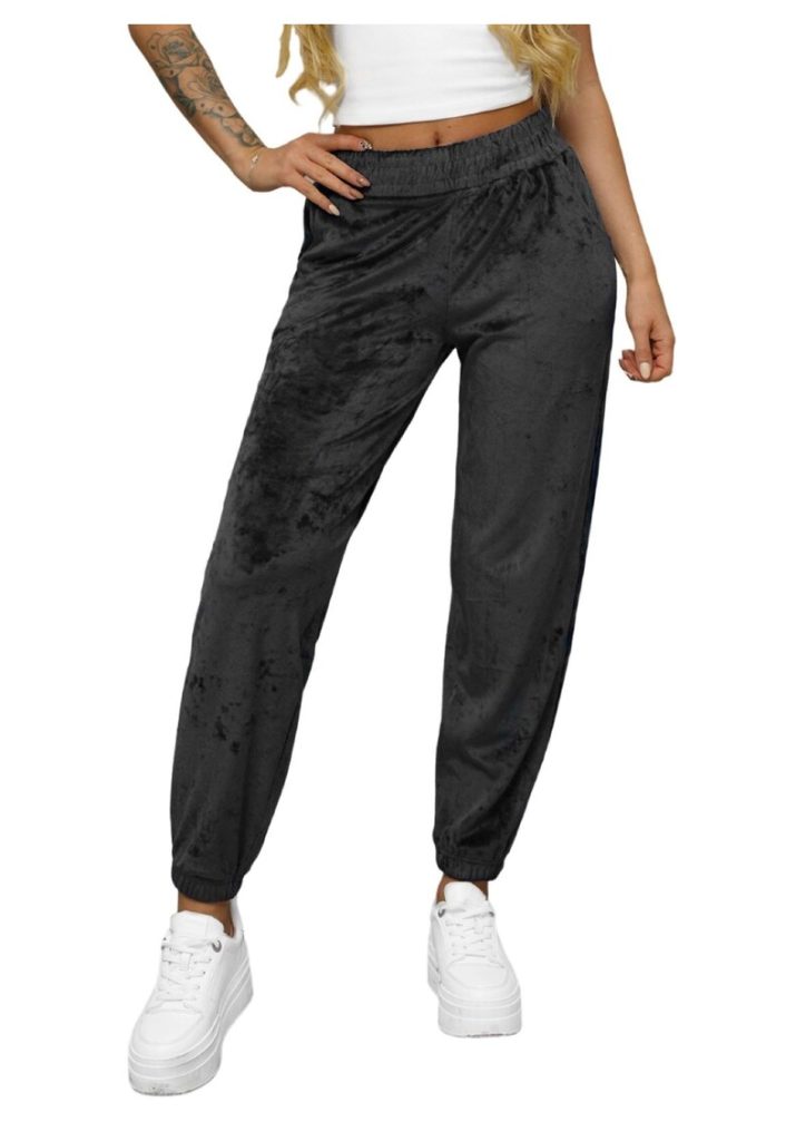 Pantaloni de trening din catifea femei JS/92K528-FEMEI-IMBRACAMINTE/Pantaloni si colanti