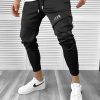 Pantaloni de trening negri conici 10234 110-3.3-Pantaloni > Pantaloni de trening