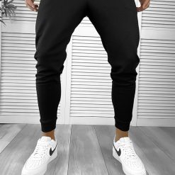 Pantaloni de trening negri conici 12205 D3-2.2-Pantaloni > Pantaloni de trening