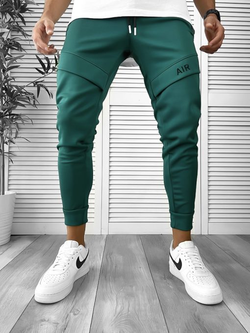 Pantaloni de trening verzi conici 12360 D9-5-Pantaloni > Pantaloni de trening