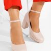 Pantofi cu toc gros si platforma Sarya bej-Pantofi cu toc gros-Pantofi cu platforma