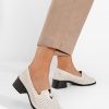 Pantofi cu toc mic Erviosa bej-Mocasini cu toc-Pantofi cu toc mic