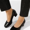 Pantofi cu toc mic Nerita negri-Pantofi cu toc mic-Pantofi cu toc gros