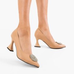 Pantofi dama Spyryo Nude-Pantofi cu toc-Pantofi cu toc