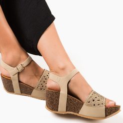 Platforme dama Tessa Khaki 2