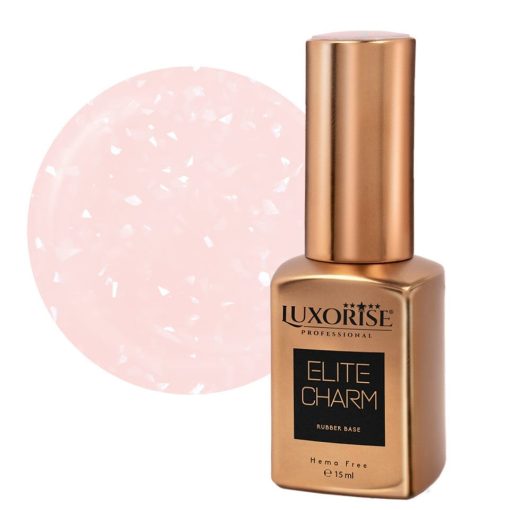 Rubber Base Hema Free LUXORISE ELITE CHARM - Salmon Sparkle 15ml-Rubber Base > Rubber Base ELITE CHARM 15ml