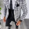 Sacou barbati in carouri slim fit B4993 O5-1.3-Sacouri barbati