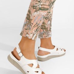 Sandale cu talpa ortopedica Idris albe-Sandale cu platforma-Sandale cu talpa ortopedica