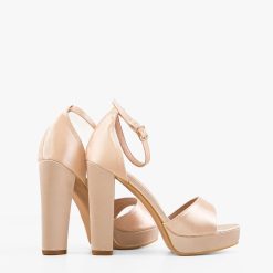 Sandale cu toc Clara Bej 1