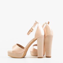 Sandale cu toc Clara Bej 2