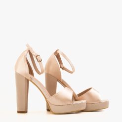 Sandale cu toc Clara Bej 3