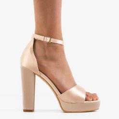 Sandale cu toc Clara Bej 4
