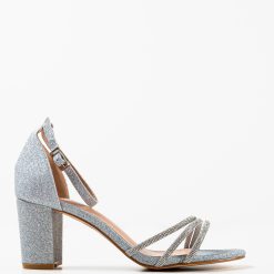 Sandale cu toc Kaya Argintii 4