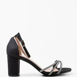 Sandale cu toc Kaya Negre 3