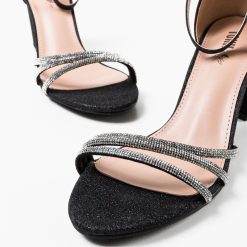 Sandale cu toc Kaya Negre 4