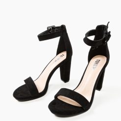Sandale cu toc Lorraine Negre 4