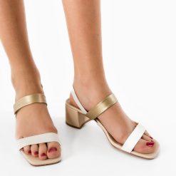 Sandale cu toc Nirmal Bej 2