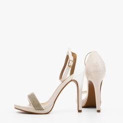 Sandale cu toc Susie Albe 1