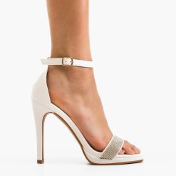 Sandale cu toc Susie Albe 2