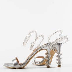 Sandale cu toc Uche Argintii 6