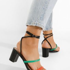 Sandale cu toc gros Jimera negre-Sandale cu toc gros-Sandale cu toc gros