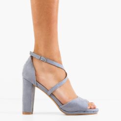 Sandale dama cu toc Delany Albastre 4