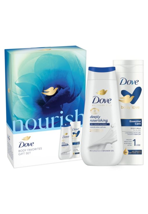 Set cadou Advanced Care: Gel de dus Deeply Nourishing - 225ml + Body Milk Dove - 250ml-FEMEI-