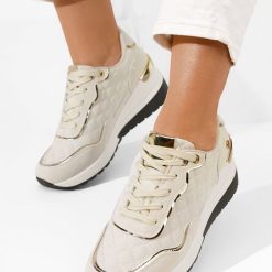 Sneakers cu platforma Gavia bej-Sneakers cu platforma-Sneakers cu platforma