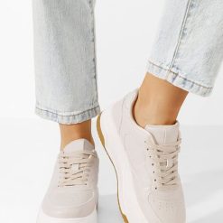 Sneakers cu platformă Marenda bej-Sneakers cu platforma-Sneakers cu platforma