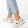 Sneakers cu platforma Vieva bej-Sneakers dama-Noutăți