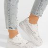 Sneakers dama Seletia albi-Sneakers cu platforma-Sneakers cu platforma