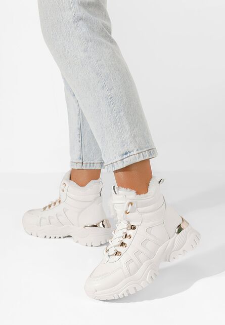 Sneakers dama imblaniti Vincia albe-Sneakers dama-Ghete Dama