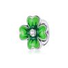 Talisman din argint Four Leaf Green Clover-Talismane >> Talismane din Argint (toate)