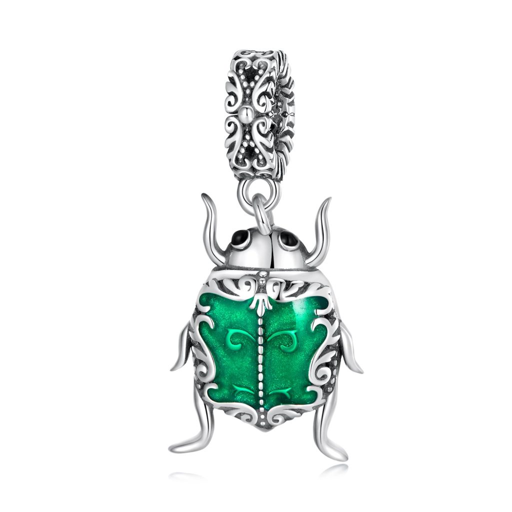 Talisman din argint Green Scarab-Talismane >> Talismane din Argint (toate)