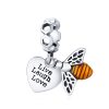Talisman din argint Live Laugh Love with Bee-Talismane >> Talismane din Argint (toate)