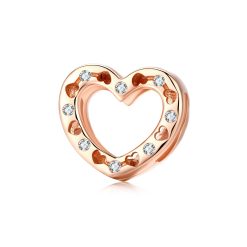 Talisman din argint Metropolitan Crystal Heart Bead-Talismane >> Talismane din Argint (toate)