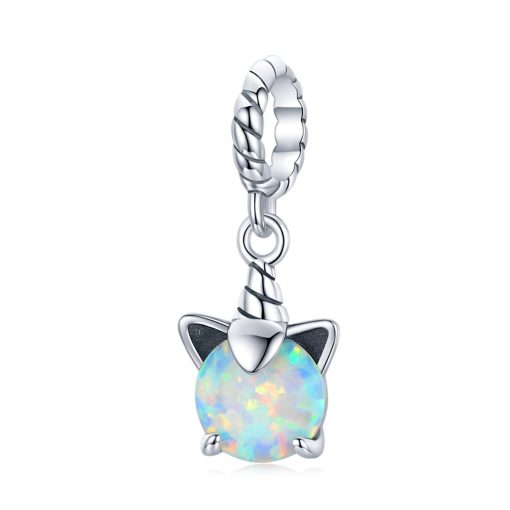 Talisman din argint Opal Little Unicorn-Talismane >> Talismane din Argint (toate)