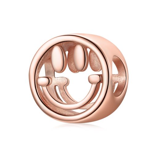 Talisman din argint Rose Gold Smiley Bead-Talismane >> Talismane din Argint (toate)