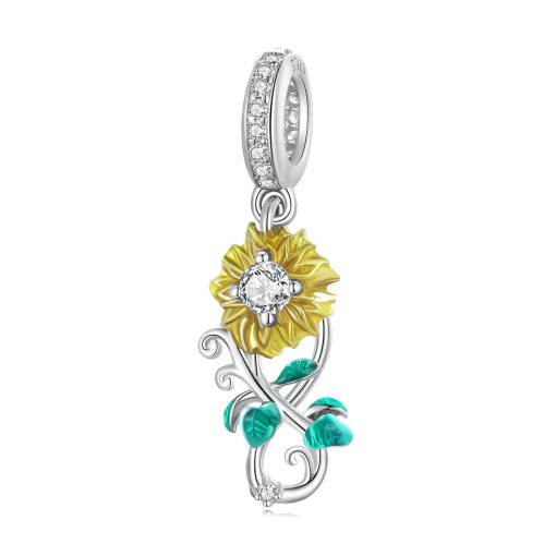 Talisman din argint Sparkling Sunflower-Talismane >> Talismane din Argint (toate)