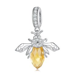 Talisman din argint Yellow Crystal Bee-Talismane >> Talismane din Argint (toate)