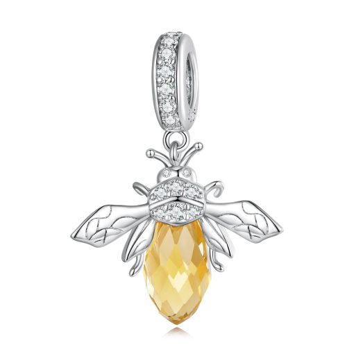 Talisman din argint Yellow Crystal Bee-Talismane >> Talismane din Argint (toate)