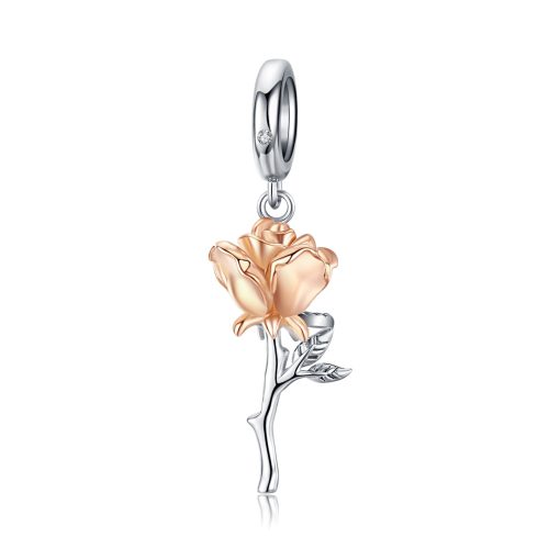 Talisman din argint cu Trandafir Rose Gold-Talismane