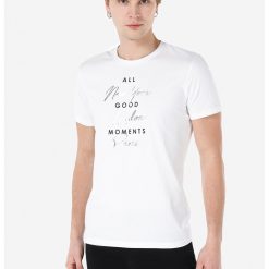 Tricou cu imprimeu text-BARBATI-IMBRACAMINTE/Tricouri si maiouri