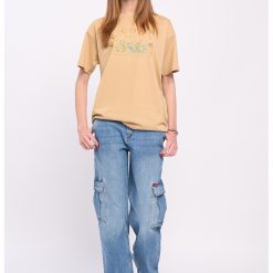 Tricou cu maneci cazute si imprimeu-FEMEI-IMBRACAMINTE/Tricouri si maiouri