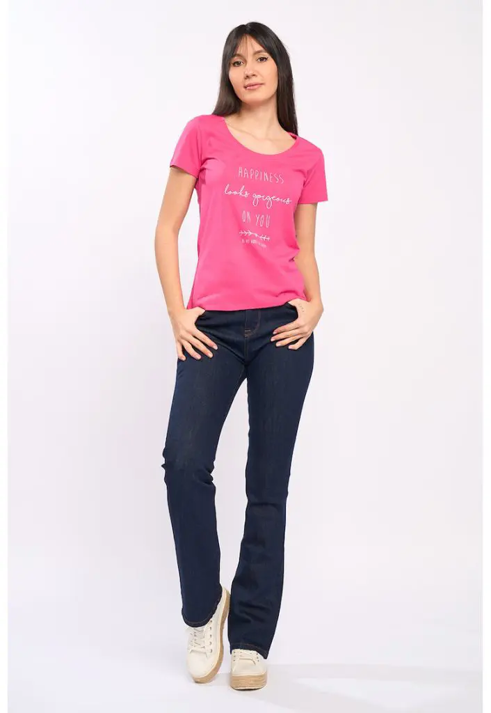 Tricou de bumbac cu imprimeu text-FEMEI-IMBRACAMINTE/Tricouri si maiouri