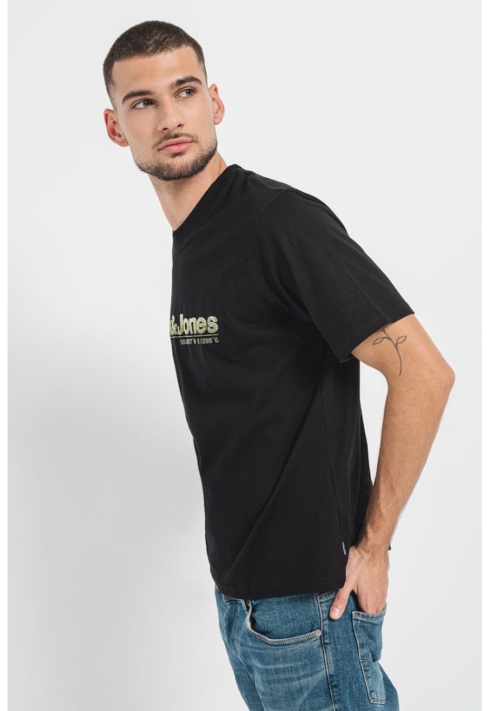 Tricou de bumbac cu logo-BARBATI-IMBRACAMINTE/Tricouri si maiouri