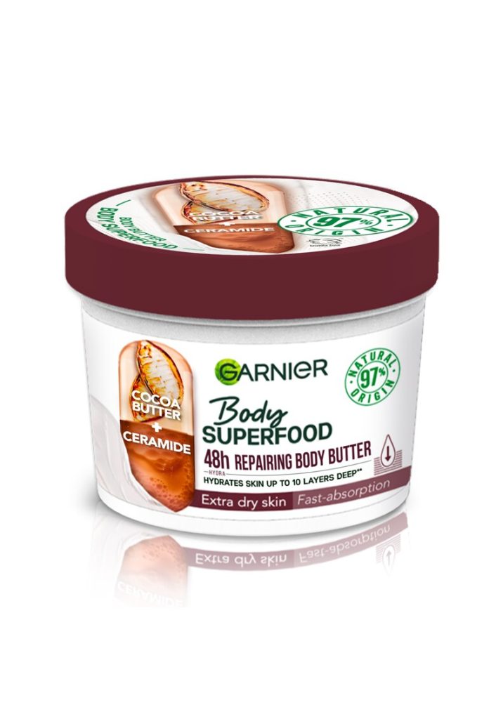 Unt de corp cu efect reparator si absorbtie rapida Body Superfood Cacao - 380 ml-FEMEI-