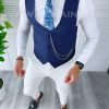 Vesta barbati eleganta bleumarin B4284 40-4.3-Veste > Veste barbati elegante