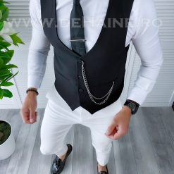 Vesta barbati eleganta neagra B4284 Q1-2-Veste > Veste barbati elegante